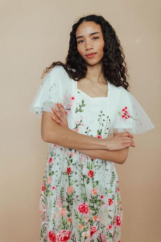 Will You Be Vine Embroidered Midi