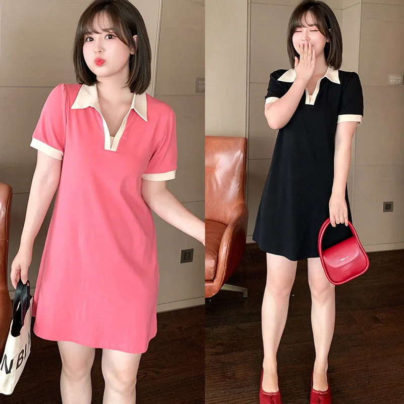 Plus Size Polo T Shirt Dress (EXTRA BIG SIZE)