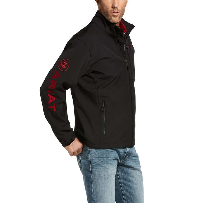 Ariat® Men's Logo 2.0 Black & Red Softshell Jacket 10043176