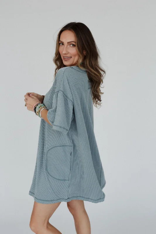 The Nest Soft Touch Tunic Dress - Seafoam