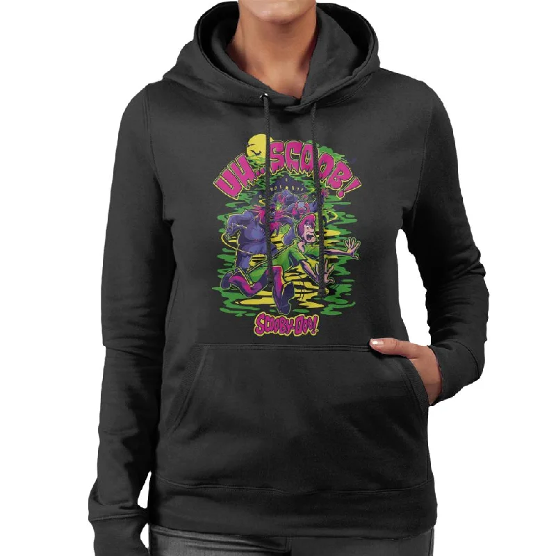 Scooby Doo Halloween Shaggy Being Chased Uh Scoob Women's Hooded Sweatshirt