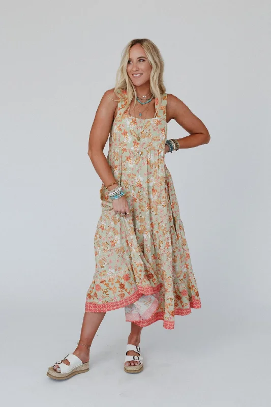 Paradise Sunrise Maxi Dress - Sage