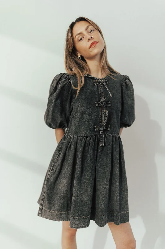 Zuri Denim Dress in Black