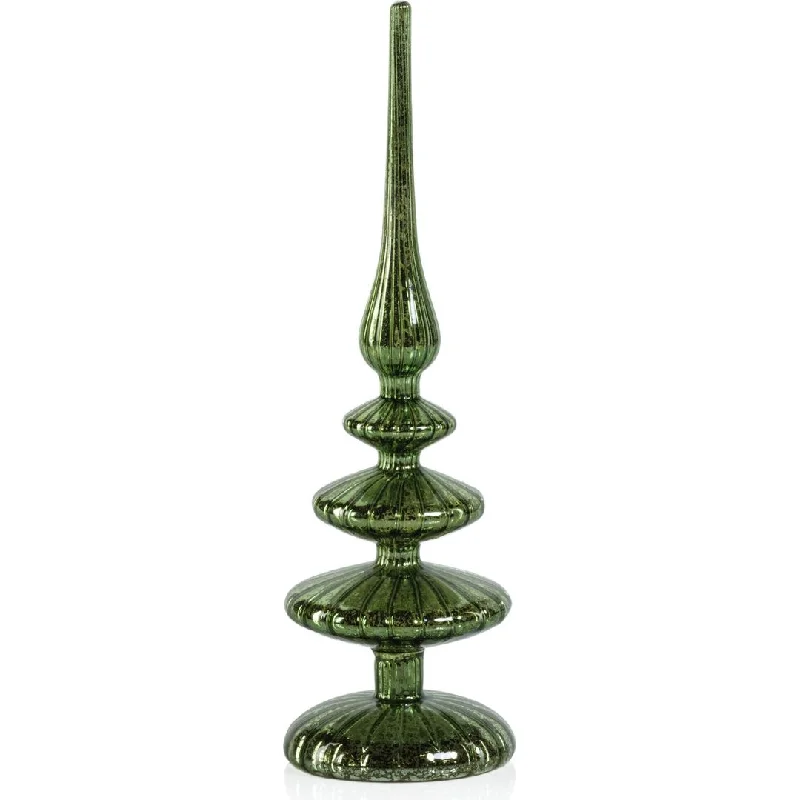 Azenor Green LED Tabletop Finials, Set of 2