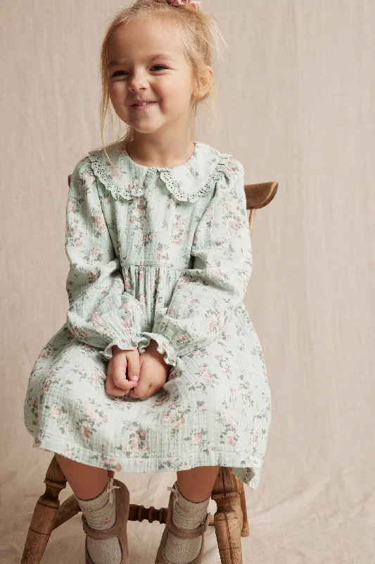 Kids' green rose dress