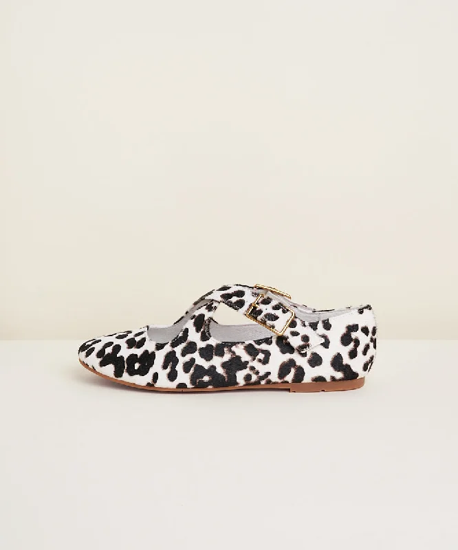 Georgie Calf-Hair Ballet Flat | Leopard