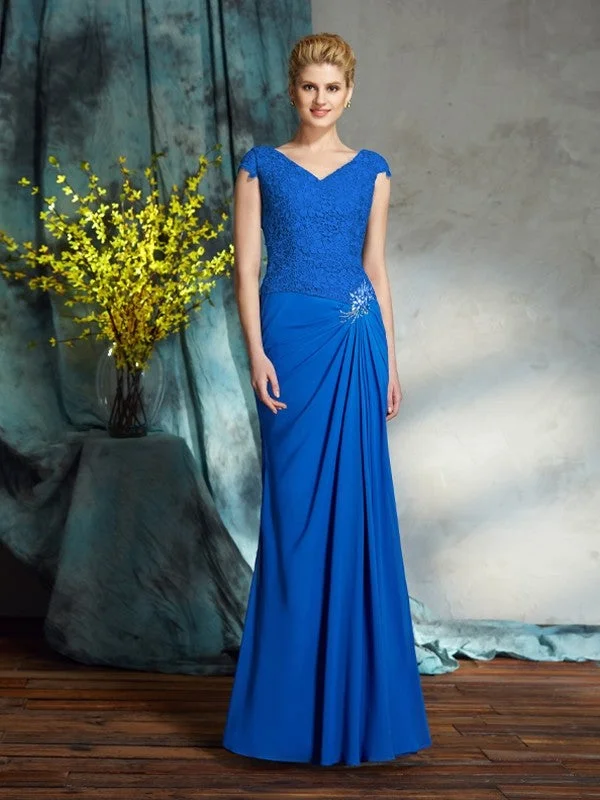 Extra Savings Sheath/Column V-neck Lace Short Sleeves Long Chiffon Mother of the Bride Dresses Extra Savings Sheath/Column V-neck Lace Short Sleeves Long Chiffon Mother of the Bride Dresses