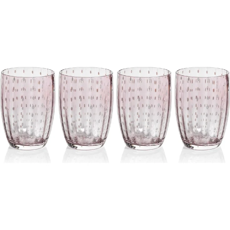 Pescara White Dot Tumbler Glasses, Set of 4