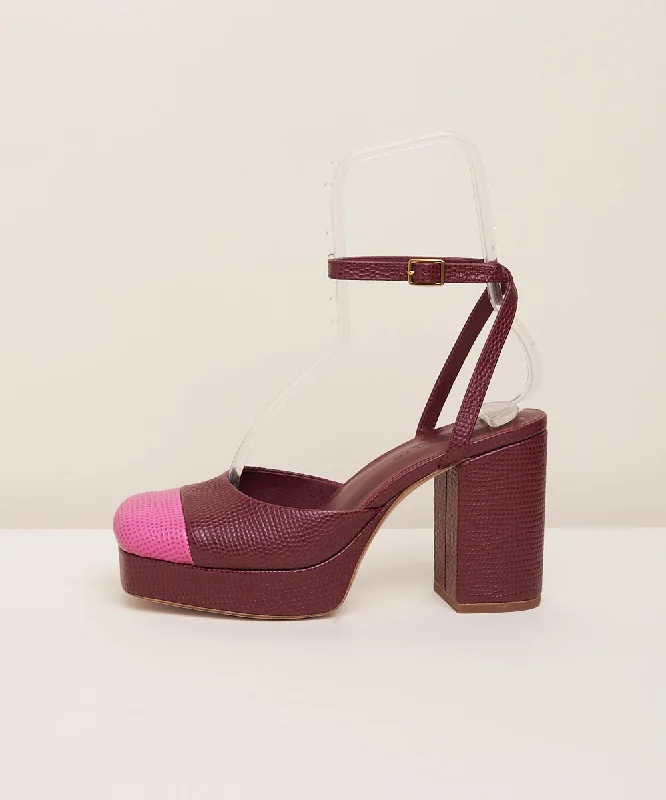 Petra Retro Platform Heel | Carmine