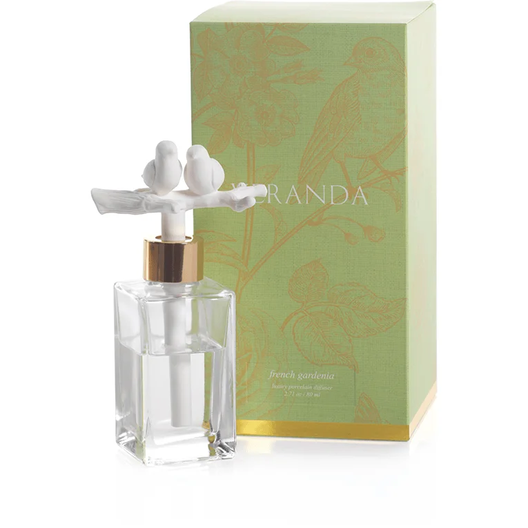 Veranda French Gardenia Porcelain Diffuser, Birds on Twig