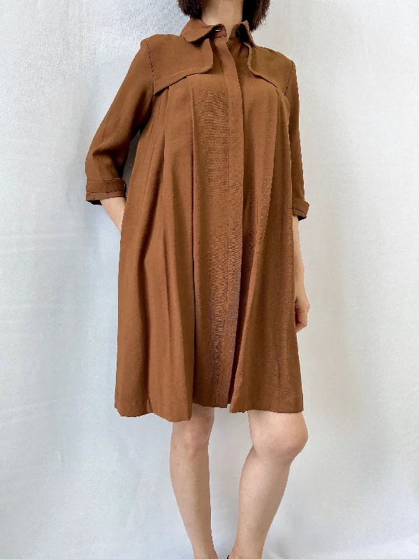 Hilly Shirt Dress in Brown