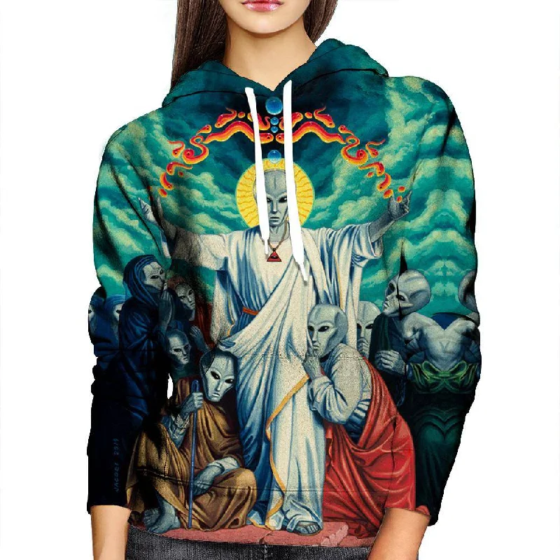 Alien Christ Womens Hoodie