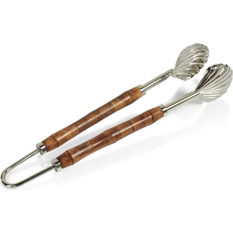 Treviso Bamboo and Nickel Ice Tong