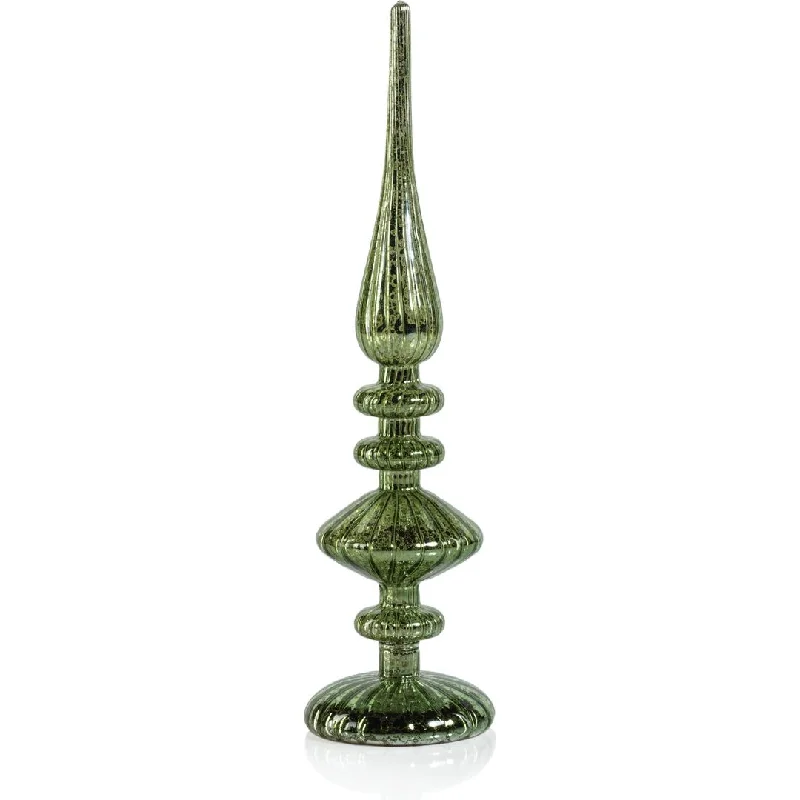 Azenor Green LED Tabletop Finials, Set of 2