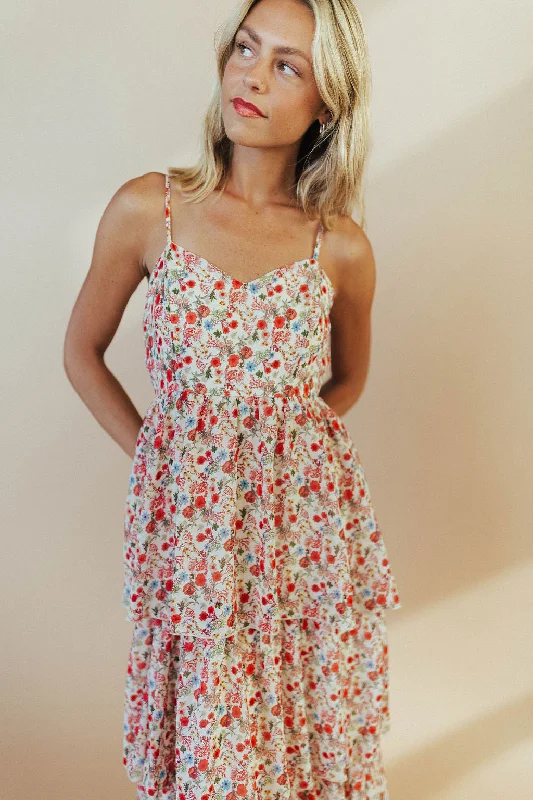 *Lover Floral Midi in Ivory FINAL SALE