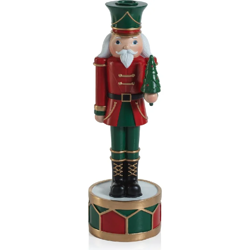 Feya Red & Green Nutcracker Taper Candle Holder