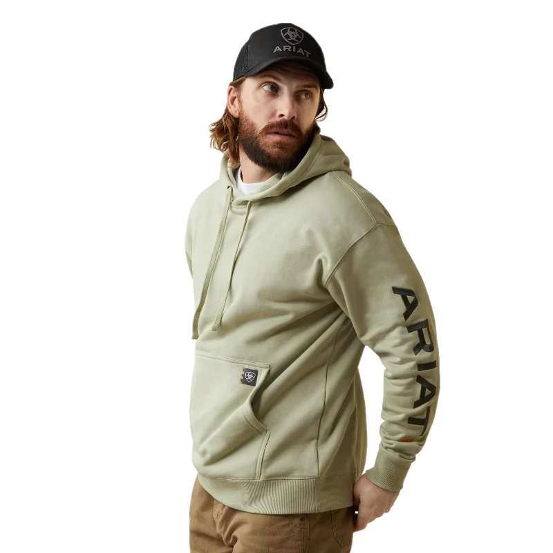 Ariat® Men's Rebar Graphic Heather Sage Pullover Hoodie 10043588