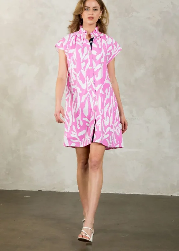 THML Audrey Short Sleeve Button Up Dress