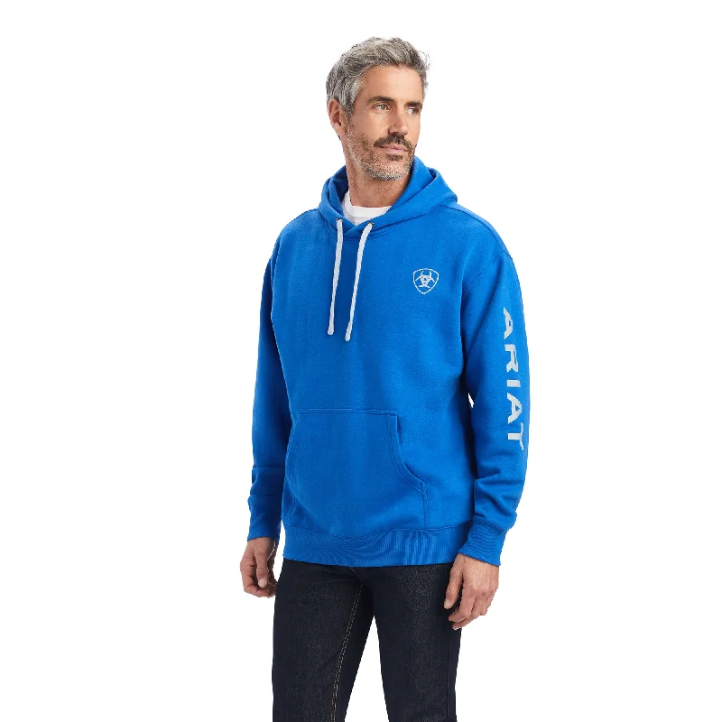 Ariat® Men's Logo Hood Cobalt Blue Pullover Hoodie 10040818