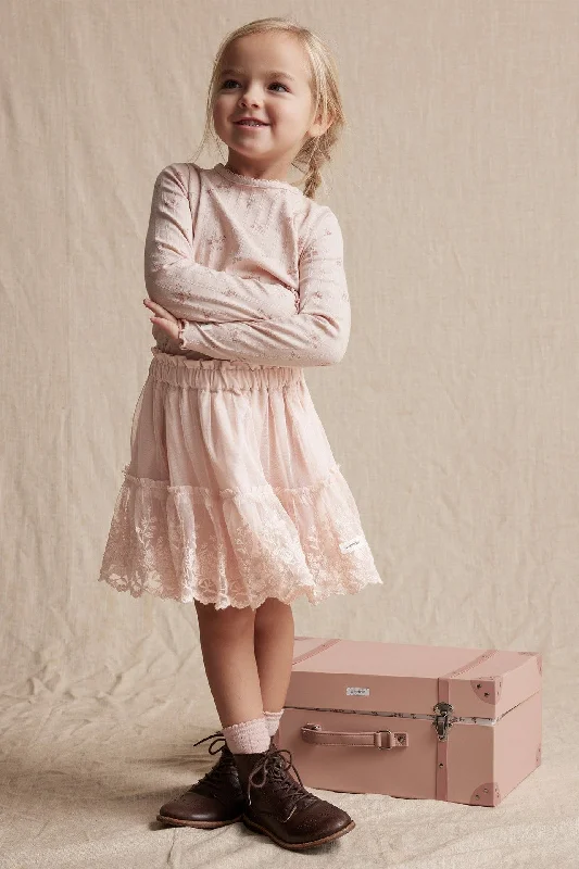 Kids' pink mesh skirt