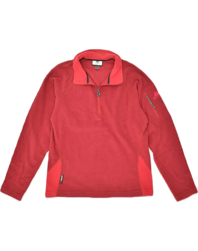 MOUNTAIN WAREHOUSE Womens Zip Neck Fleece Jumper UK 12 Medium Red