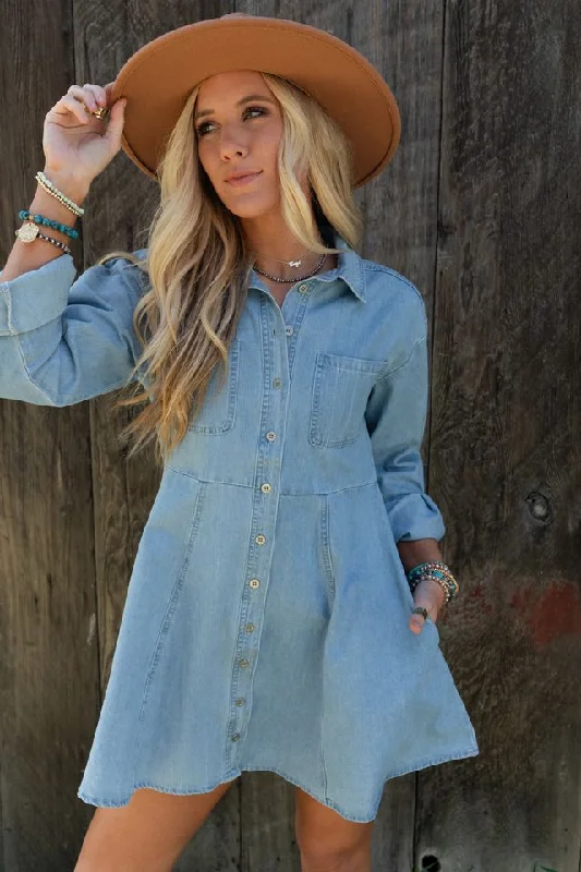 Delight in Denim Dress - Denim