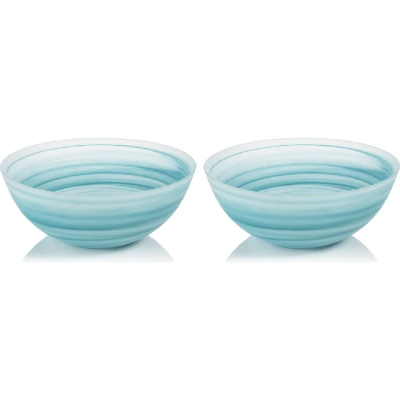 Barren 9.75" Alabaster Glass Bowls, Set of 2