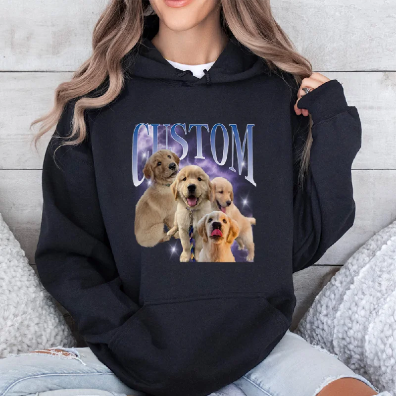 Customise Pet vintage Black Hoodie