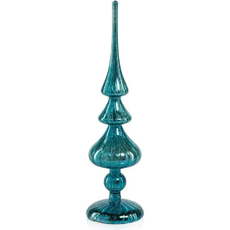 Azenor Blue LED Tabletop Finials, Set of 2