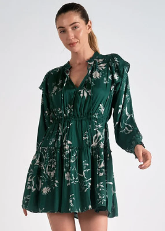 Elan Alexia L/S Dress- Jade Toulouse Print ***FINAL SALE***