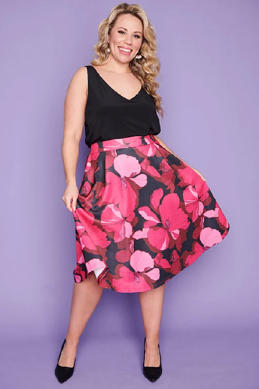 Elena Pink Hibiscus Party skirt