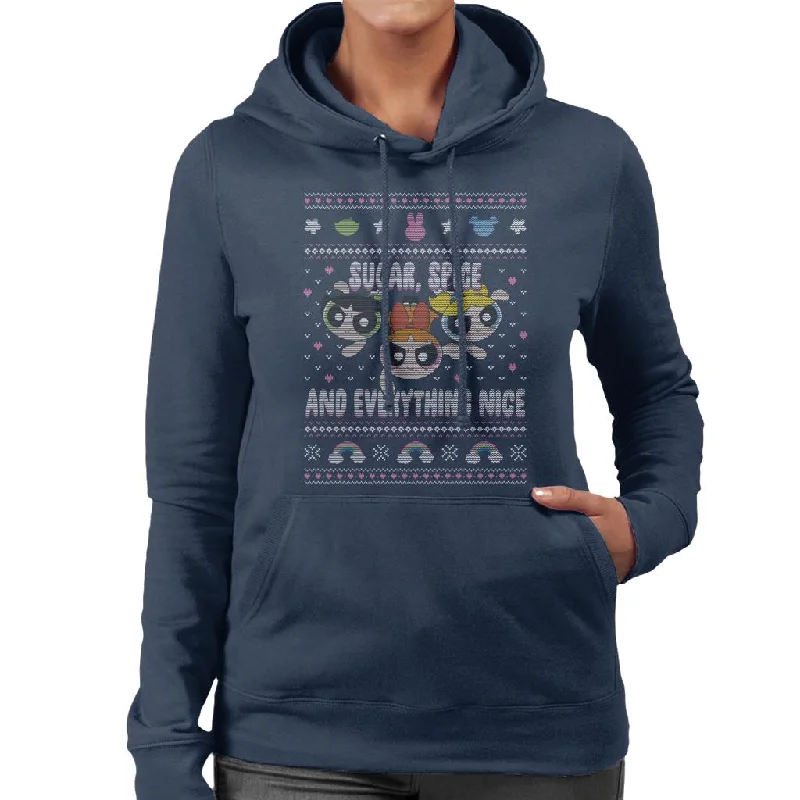 Powerpuff Girls Christmas Sugar Spice And Everything Nice Women's Hooded Sweatshirt