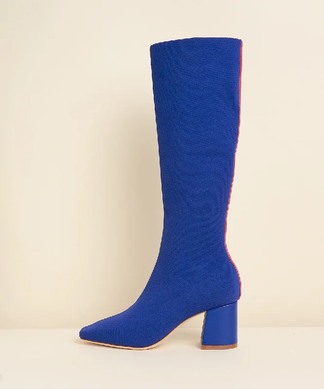 Circe Flyknit Heeled Boot | Navy