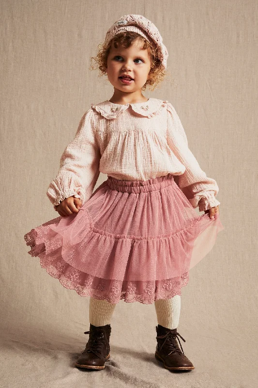 Kids pink mesh skirt