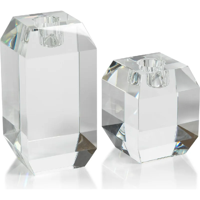 Extra Savings Collier Beveled Cubic Crystal Taper Candle Holder