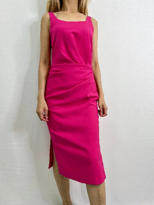 Aries Sleeveless Dress in Fuschia