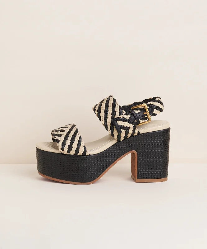 Sola Woven Platform Sandal | Black