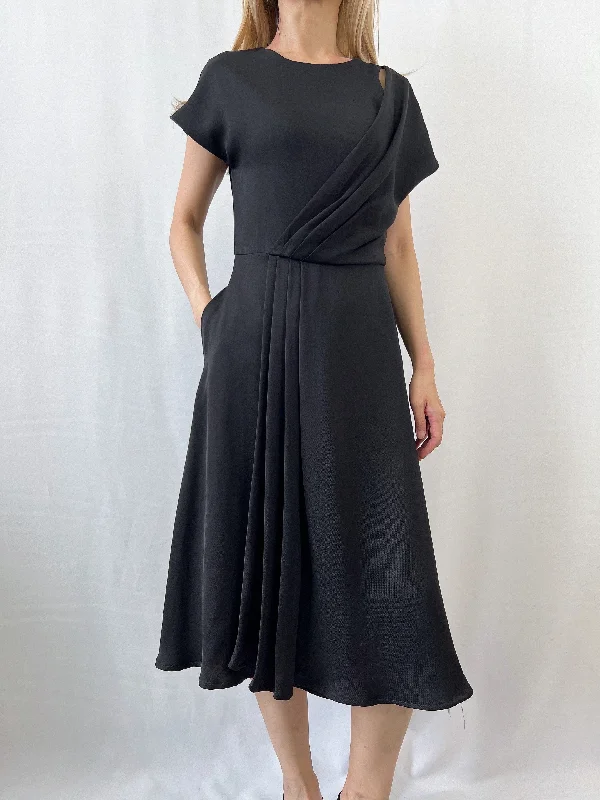 Cofi Drape Dress in Black