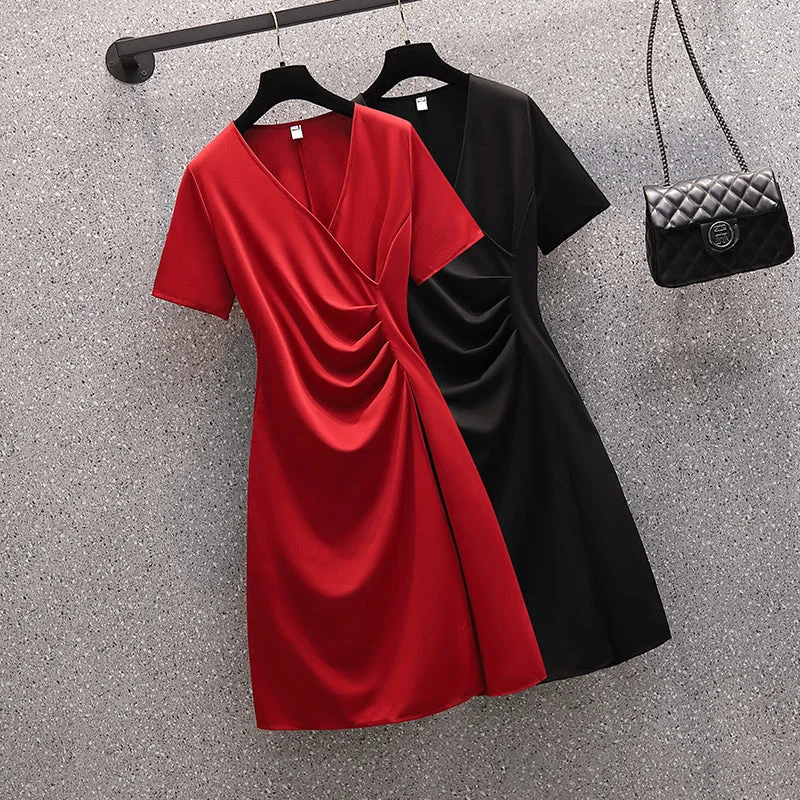 Plus Size Wrap Drape Dress