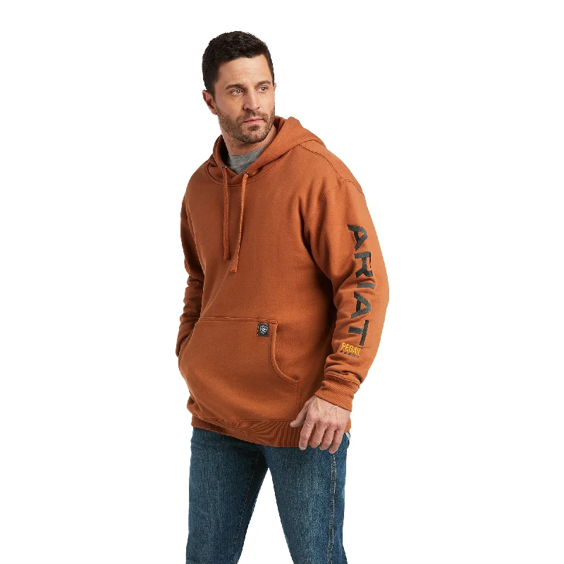 Ariat® Men's Rebar Graphic Cooper Grey Hoodie 10037646