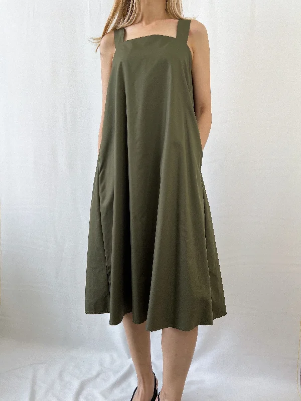 Parachute Dress in Olive