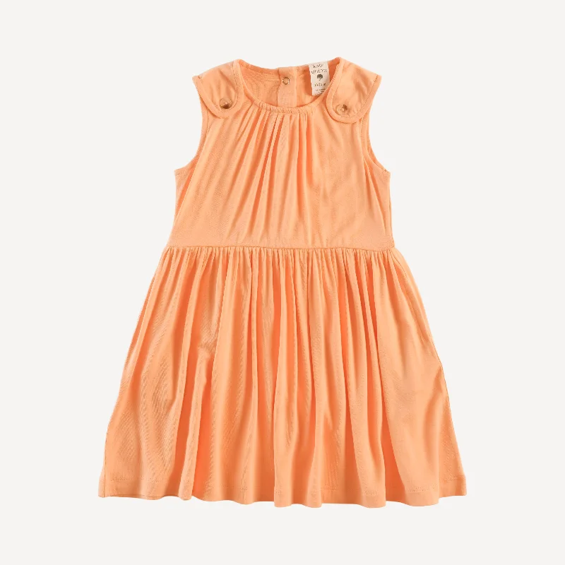 button tab dress | soft apricot | bamboo