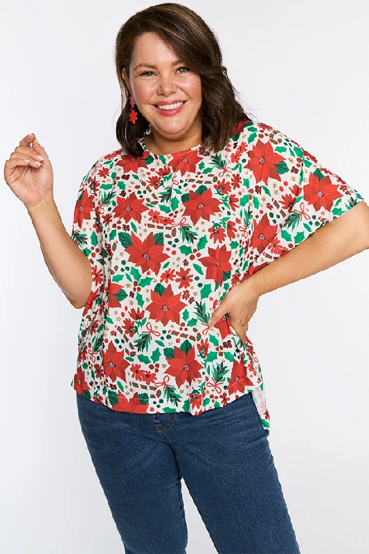 Serena Flowers Of Christmas Top