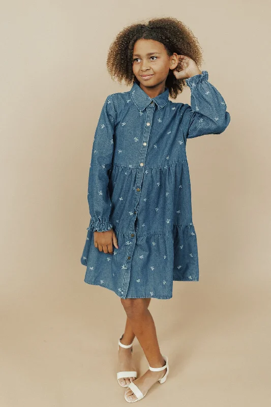 GIRLS Bow Denim Dress