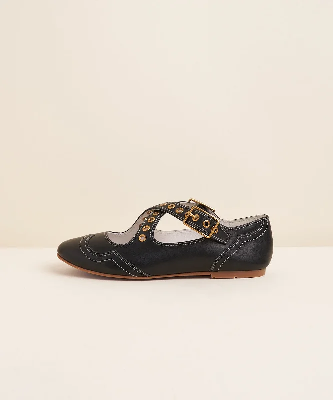 Pearl Western Ballet Flat | Black