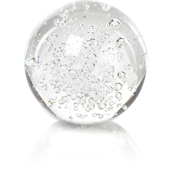 CRYSTAL FILL BALL WITH BUBBLES, SET OF 2