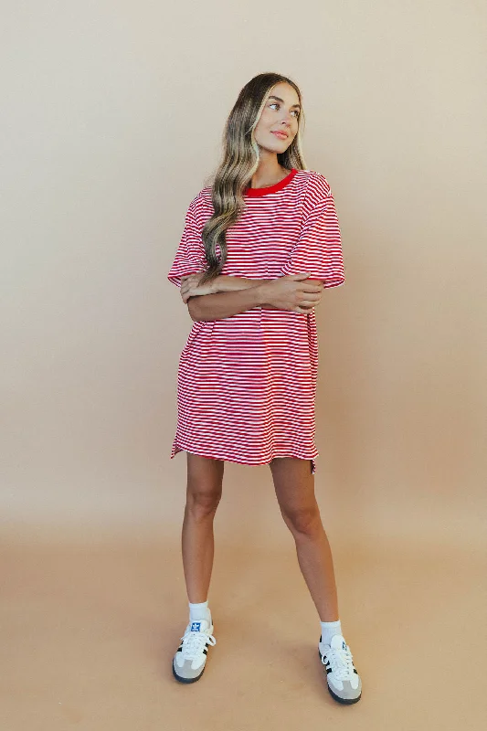 Stella Stripe Dress in Red