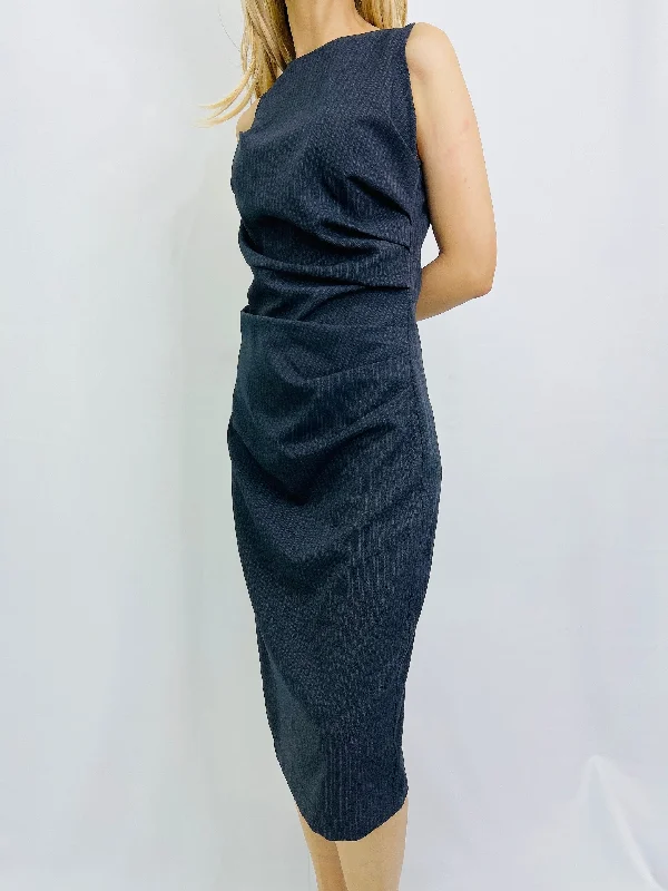 Tyler Stripes Dress In Dark Grey