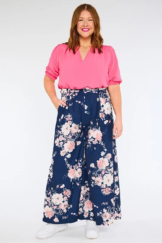 Zoey Navy Floral Pant