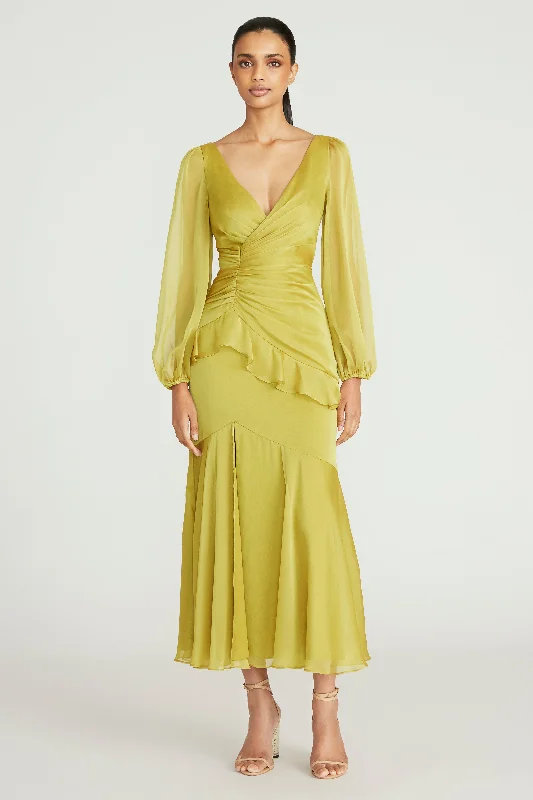 Irina Bishop Sleeve Midi Dress